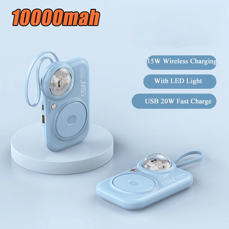 10000mAh Cute Power Bank with Light Fast Wireless Charger 15W External Battery Powerbank for iPhone 14 13 12 Pro Xiaomi Huawei
10000mAh Cute Power Bank with Light Fast Wireless Charger 15W External Battery Powerbank for iPhone 14 13 12 Pro Xiaomi Huawei