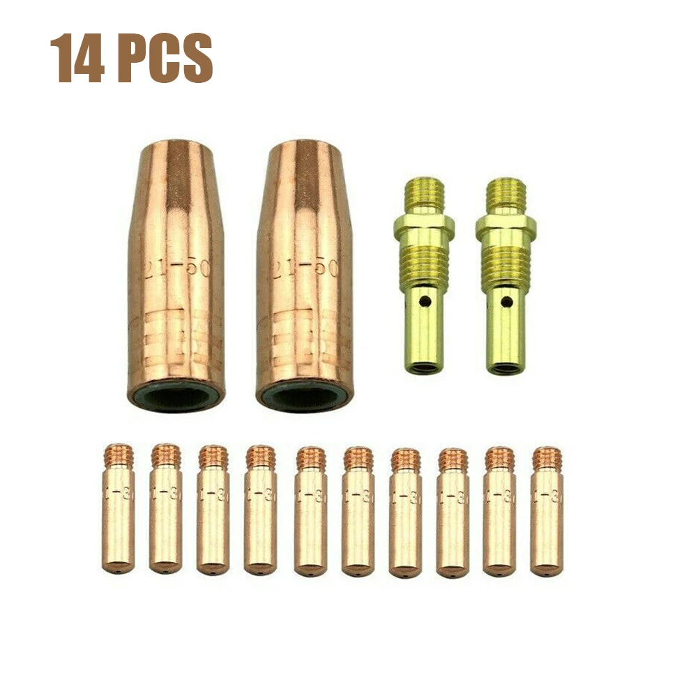 14pcs MIG Welding Tool Copper Accessories Kit Contact Tip & Gas Nozzle & Gas Diffuser For 140/180/125HD/140HD/180HD Welders
14pcs MIG Welding Tool Copper Accessories Kit Contact Tip & Gas Nozzle & Gas Diffuser For 140/180/125HD/140HD/180HD Welders