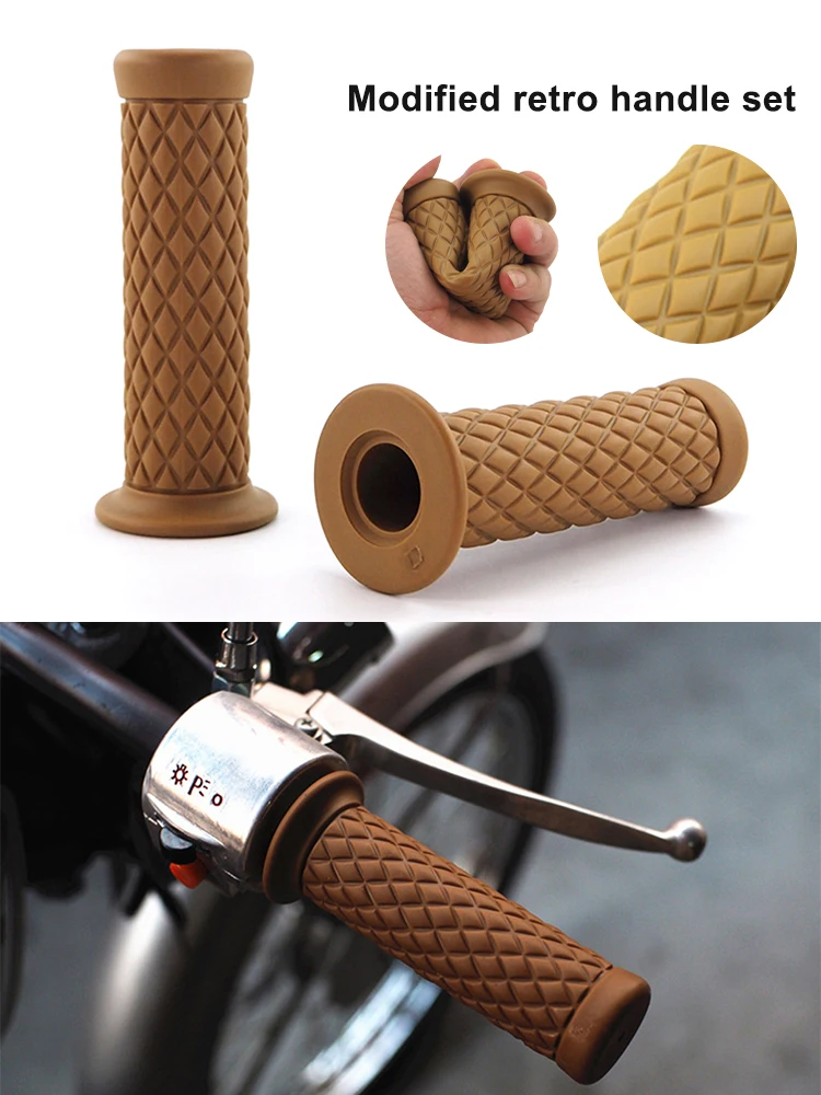 Motorcycle Handlebar Grip Retro Rubber Handle Bar Non Slip Vintage Grip 7/8" Handlebars Compatible For Yamaha Honda Kawasaki
Motorcycle Handlebar Grip Retro Rubber Handle Bar Non Slip Vintage Grip 7/8" Handlebars Compatible For Yamaha Honda Kawasaki