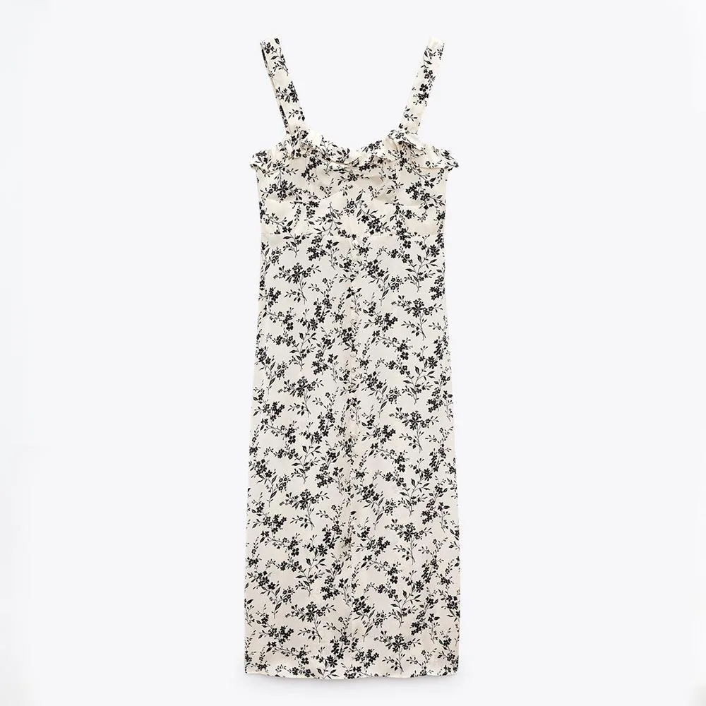 PB & ZA 2022 summer new women's clothing fashion temperament slimming flower printed underwear style long suspender dress
PB & ZA 2022 summer new women's clothing fashion temperament slimming flower printed underwear style long suspender dress