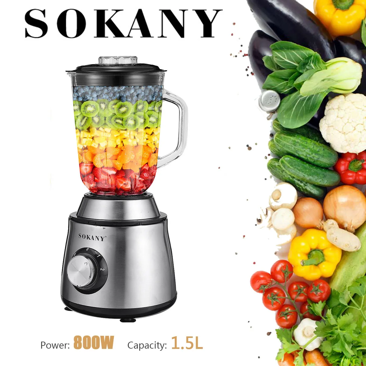 Сверхмощный блендер SOKANY 800 Вт л с таймером для коммерческого класса, миксер, соковыжималка, комбайн для фруктов, холодных смузи без бисфенол...
Сверхмощный блендер SOKANY 800 Вт л с таймером для коммерческого класса, миксер, соковыжималка, комбайн для фруктов, холодных смузи без бисфенол...