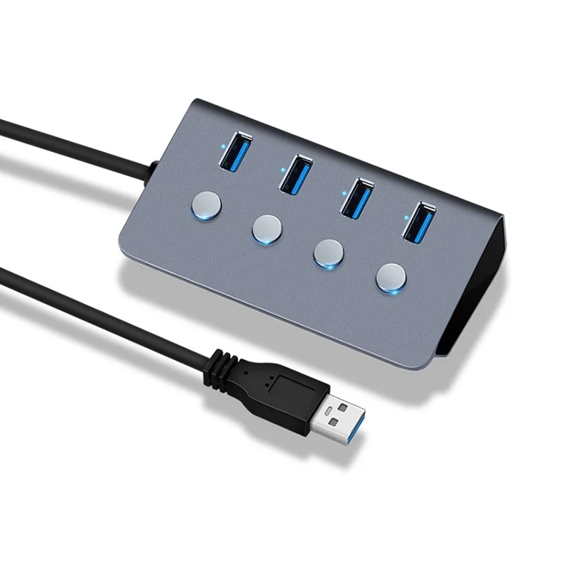 2022 NEW Sub-control Switch 4-Port USB 3.0 HUB Aluminum Alloy 60/100/150cm Cable Upto 5Gbps Multi USB Splitter For Desktop
2022 NEW Sub-control Switch 4-Port USB 3.0 HUB Aluminum Alloy 60/100/150cm Cable Upto 5Gbps Multi USB Splitter For Desktop