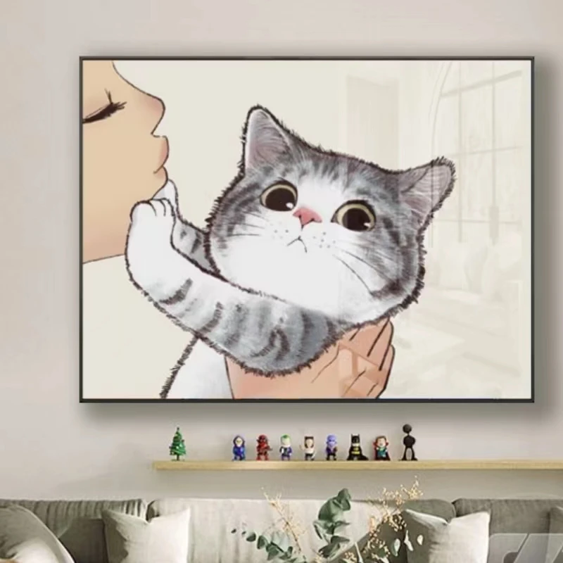 Алмазная живопись с кошкой, полностью Алмазная картина для гостиной, маленькая мультяшная ручная вышивка крестиком, новая спальня, простая ...
Алмазная живопись с кошкой, полностью Алмазная картина для гостиной, маленькая мультяшная ручная вышивка крестиком, новая спальня, простая ...