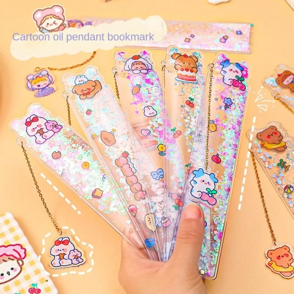 Multifunctional Measuring Straight Rulers Creative Oil Quicksand Bookmark Ruler Sweet Cute Pendant Bookmarks
Multifunctional Measuring Straight Rulers Creative Oil Quicksand Bookmark Ruler Sweet Cute Pendant Bookmarks