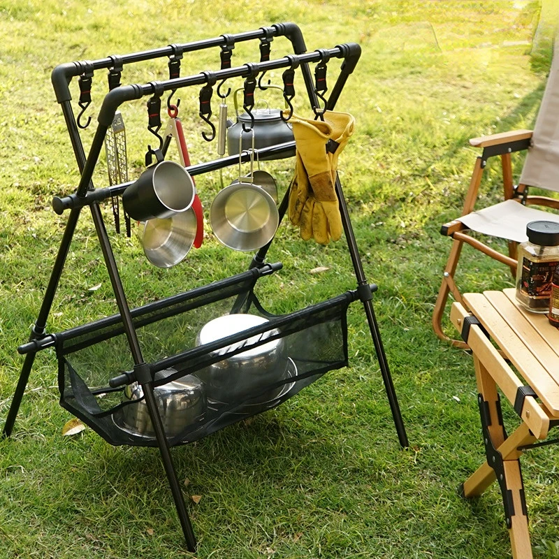 Camping Triangle Shelf Aluminum Alloy Folding Large Capacity with Hook Net Bag Outdoor Glamping Picnic Hanging Rack
Camping Triangle Shelf Aluminum Alloy Folding Large Capacity with Hook Net Bag Outdoor Glamping Picnic Hanging Rack