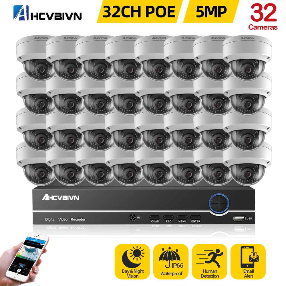 

32CH 8MP 4K Xmeye NVR Kit 5MP CCTV Security Dome Camera System Outdoor Vandalproof POE IP Camera Video Surveillance Set P2P View