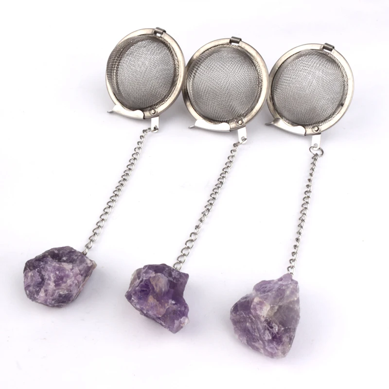 Natural Crystal Amethyst tooth flower Tea filter accessories decoration 304 stainless steel tea making tools gifts
Natural Crystal Amethyst tooth flower Tea filter accessories decoration 304 stainless steel tea making tools gifts