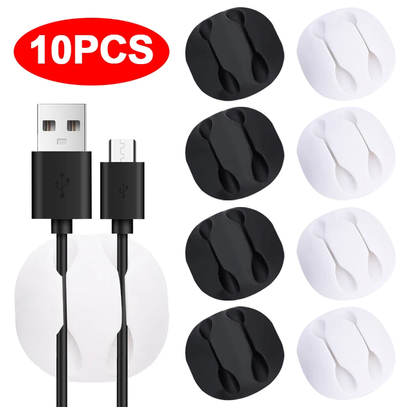 

Silicone USB Cable Winder Organizers Desktop Tidy Clips Multifunction Earphone Mouse Line Data Cord Storage Management