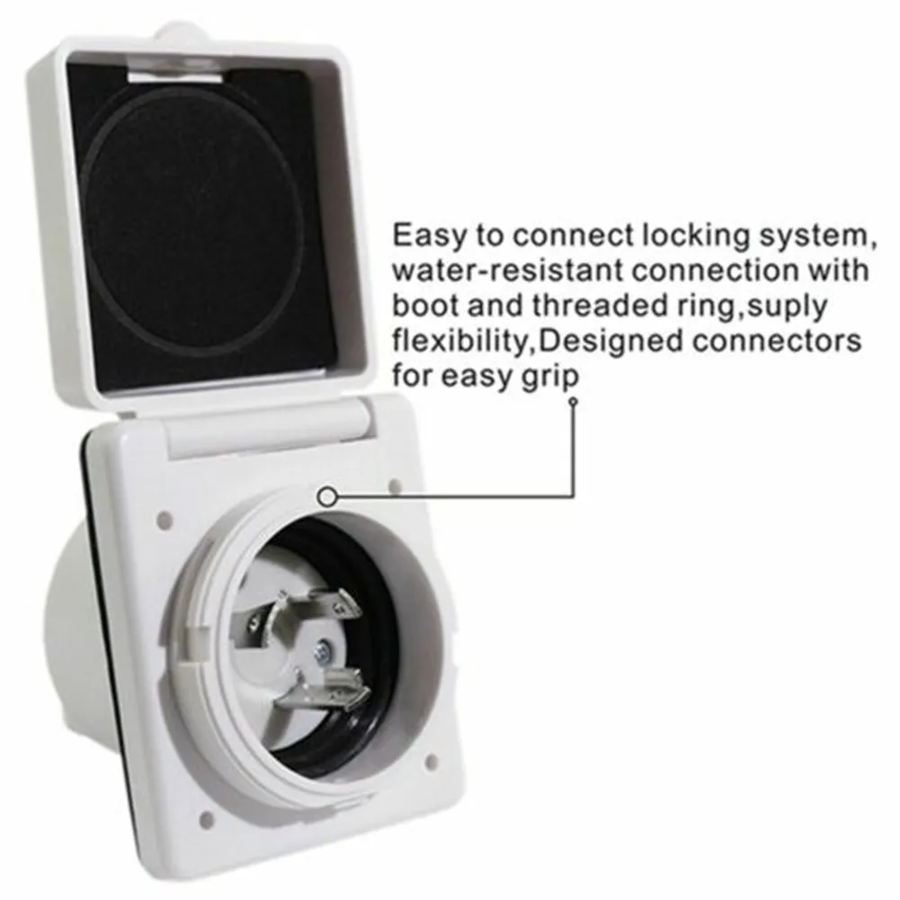 RV Boat Power Outlet 30A Torsion Connection Socket Plug 125V White With Waterproof Cover Plug Socket With Waterproof Cover
RV Boat Power Outlet 30A Torsion Connection Socket Plug 125V White With Waterproof Cover Plug Socket With Waterproof Cover