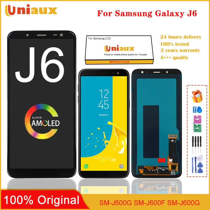 ЖК-дисплей 5,6 дюйма Super AMOLED для Samsung Galaxy J6 2018 J600F J600, дисплей с сенсорным экраном в сборе, сменные детали для Galaxy J600 LCD
ЖК-дисплей 5,6 дюйма Super AMOLED для Samsung Galaxy J6 2018 J600F J600, дисплей с сенсорным экраном в сборе, сменные детали для Galaxy J600 LCD