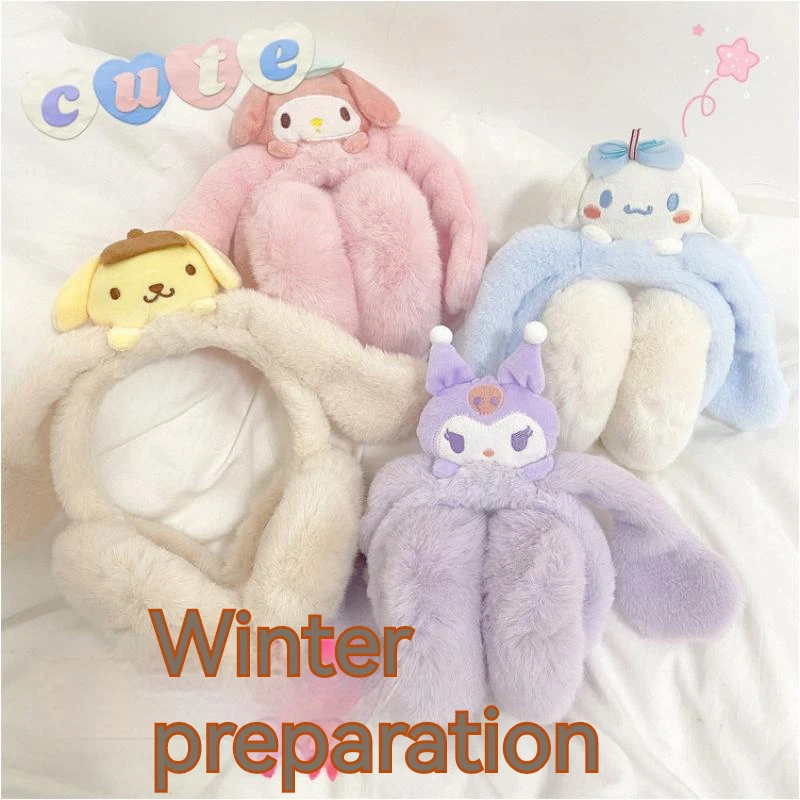 Sanrio My Melody Plush Doll Ear Warmer Cinnamoroll Kuromi Cartoon Winter Earmuffs Soft Stuffed Headband Earcap Kids Toy Gift
Sanrio My Melody Plush Doll Ear Warmer Cinnamoroll Kuromi Cartoon Winter Earmuffs Soft Stuffed Headband Earcap Kids Toy Gift