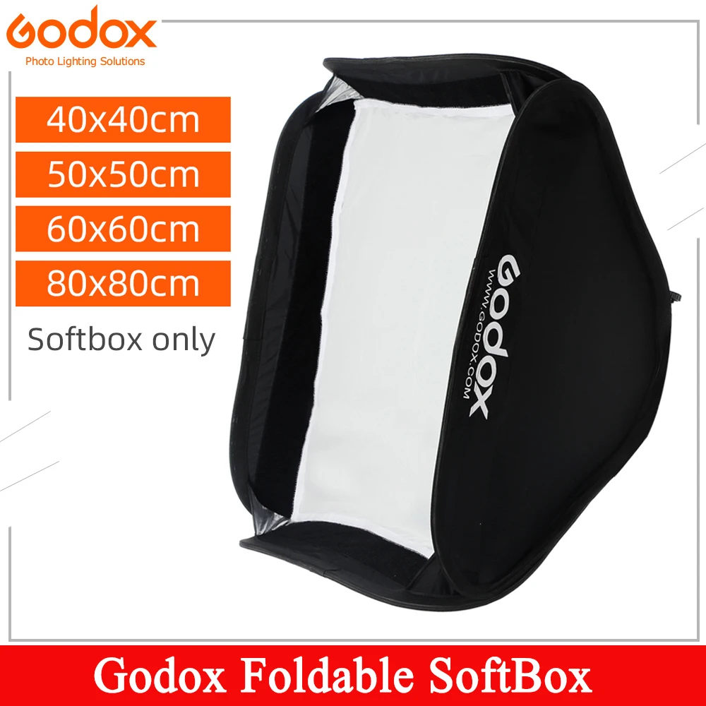 Godox 40x40cm 50x50cm 60x60cm 80x80cm Foldable SoftBox Speedlite Flash Softbox for S-type Bracket fit Bowens Elinchrom Mount
Godox 40x40cm 50x50cm 60x60cm 80x80cm Foldable SoftBox Speedlite Flash Softbox for S-type Bracket fit Bowens Elinchrom Mount