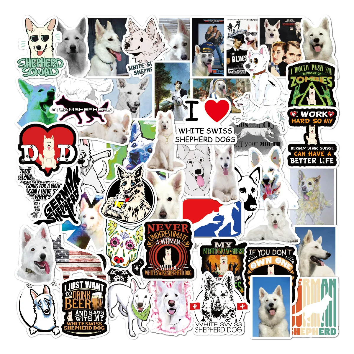 10/30/53pcs Animal White Swiss Shepherd Dog Stickers Waterproof Window Wall Trolley Popular Car Kids Toys Decal Decor Stickers
10/30/53pcs Animal White Swiss Shepherd Dog Stickers Waterproof Window Wall Trolley Popular Car Kids Toys Decal Decor Stickers