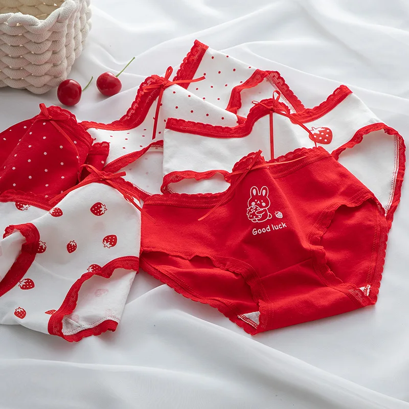 5Pcs/Lot Red Panties Women's Underwear Rabbit Cotton Briefs Tiger Seamless Underpants Girls Panty Ladies Sexy Lingeries Female
5Pcs/Lot Red Panties Women's Underwear Rabbit Cotton Briefs Tiger Seamless Underpants Girls Panty Ladies Sexy Lingeries Female