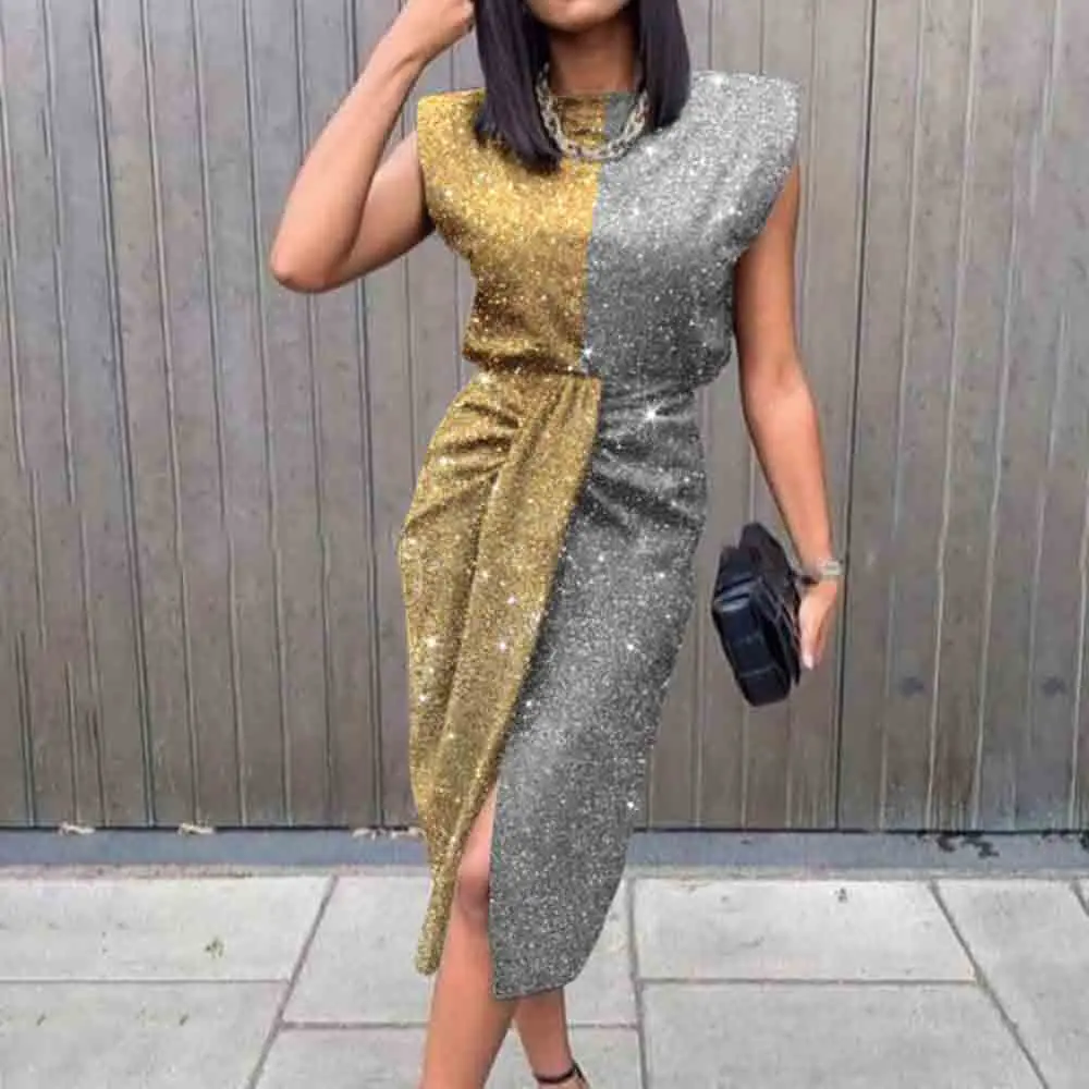 New Summer Elegant Women O-Neck Patchwork Midi Dress Fahion Sleeveless Lace-Up Design Party Dresses Female Office Chic Mujers
New Summer Elegant Women O-Neck Patchwork Midi Dress Fahion Sleeveless Lace-Up Design Party Dresses Female Office Chic Mujers