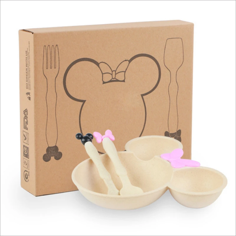 3Pcs/set Bowknot Baby Feeding Plate Bowl Spoon Fork Wheat Straw Baby Cartoon Tableware Set Children's Dishes Kids Dinner Platos 
3Pcs/set Bowknot Baby Feeding Plate Bowl Spoon Fork Wheat Straw Baby Cartoon Tableware Set Children's Dishes Kids Dinner Platos