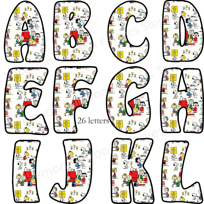Cartoon Snoopy Thermo Transfer Sticker on Clothes DIY 26 Letters T-shirt Iron on Patches Clothing Washable Kids Sweatshirt Patch 
Cartoon Snoopy Thermo Transfer Sticker on Clothes DIY 26 Letters T-shirt Iron on Patches Clothing Washable Kids Sweatshirt Patch