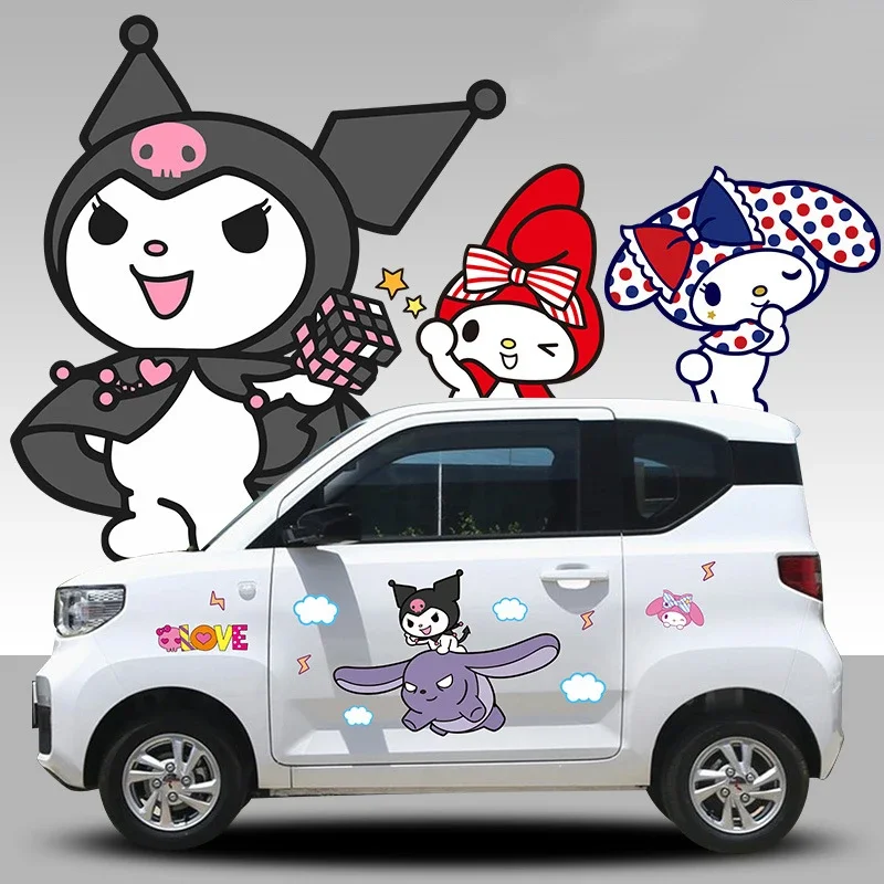 Sanrio Kawaii My Melody наклейки для украшения кузова автомобиля Kuromi аниме мультфильм