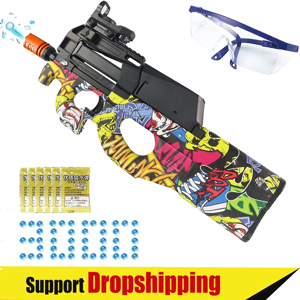 P90 Electric Submachine Gun Gel Ball Blaster Toys Gun Paintball Splatter Ball Shooter for Outdoor Games Children Gift
P90 Electric Submachine Gun Gel Ball Blaster Toys Gun Paintball Splatter Ball Shooter for Outdoor Games Children Gift