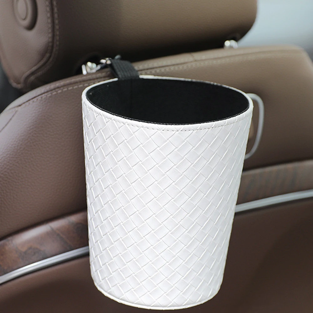 Universal Car Trash Can Braided Leather Car Wastebasket Trash Bag Can Litter Garbage Keeper Organizer Black/White 15.3*12.8 Cm
Universal Car Trash Can Braided Leather Car Wastebasket Trash Bag Can Litter Garbage Keeper Organizer Black/White 15.3*12.8 Cm
