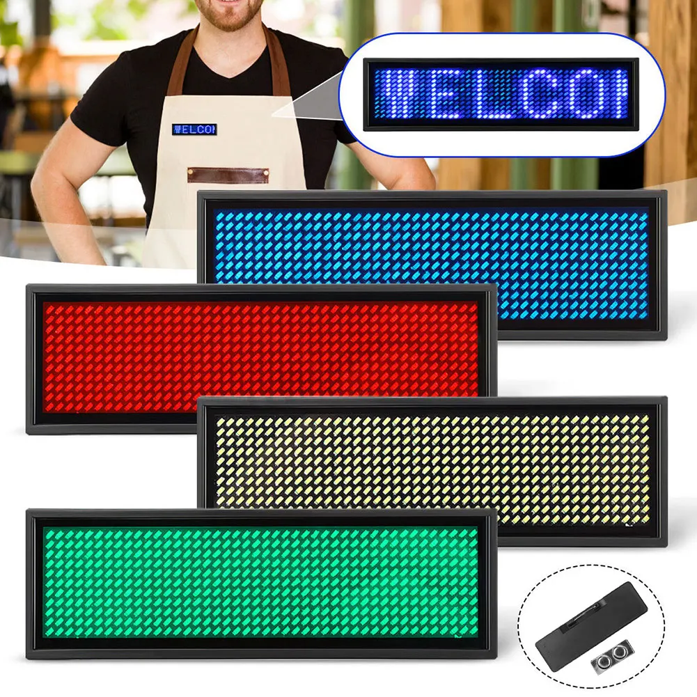 Multi-langauge programmable LED name badge rechargeable mini LED display USB LED name tag sign backpack LED sign text digit sign
Multi-langauge programmable LED name badge rechargeable mini LED display USB LED name tag sign backpack LED sign text digit sign