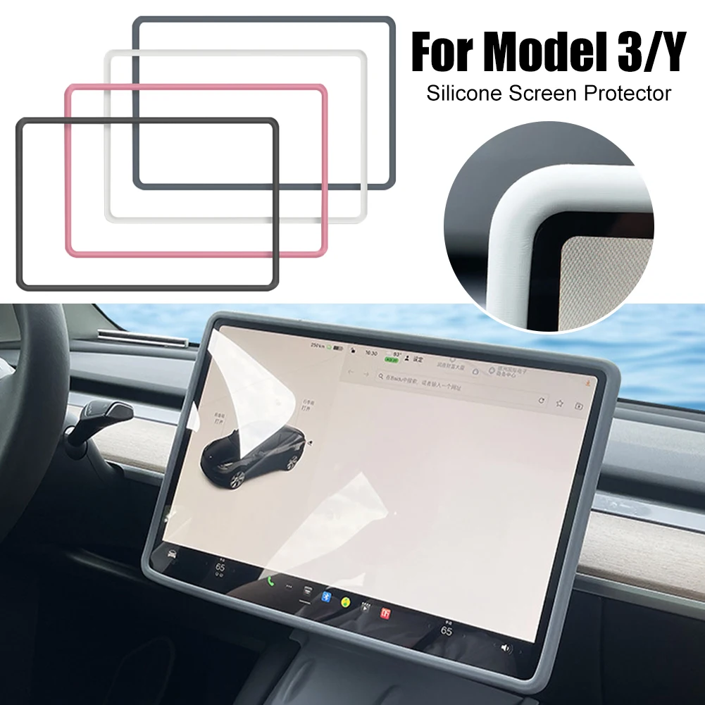 Силиконовый защитный чехол для экрана Tesla Model 3 Y, защитный чехол для экрана центральной консоли навигации, Черный Розовый Белый Серый
Силиконовый защитный чехол для экрана Tesla Model 3 Y, защитный чехол для экрана центральной консоли навигации, Черный Розовый Белый Серый