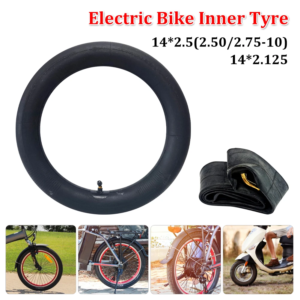 14 Inch Pneumatic Tire 14*2.5(2.50/2.75-10)/14*2.125 Inner Tyre With Bent Valve For Electric Bicycles Scooter Cycling Parts
14 Inch Pneumatic Tire 14*2.5(2.50/2.75-10)/14*2.125 Inner Tyre With Bent Valve For Electric Bicycles Scooter Cycling Parts