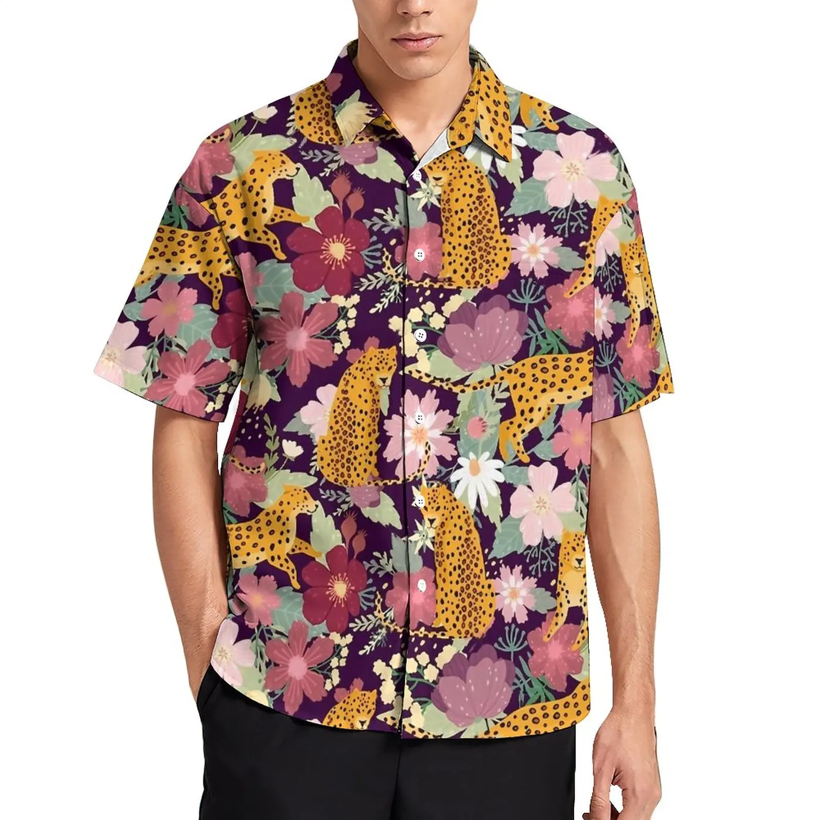 Floral Leopard Print Casual Shirt Green Leaves Beach Loose Shirt Hawaii Vintage Blouses Short-Sleeved Graphic Oversized Clothing
Floral Leopard Print Casual Shirt Green Leaves Beach Loose Shirt Hawaii Vintage Blouses Short-Sleeved Graphic Oversized Clothing