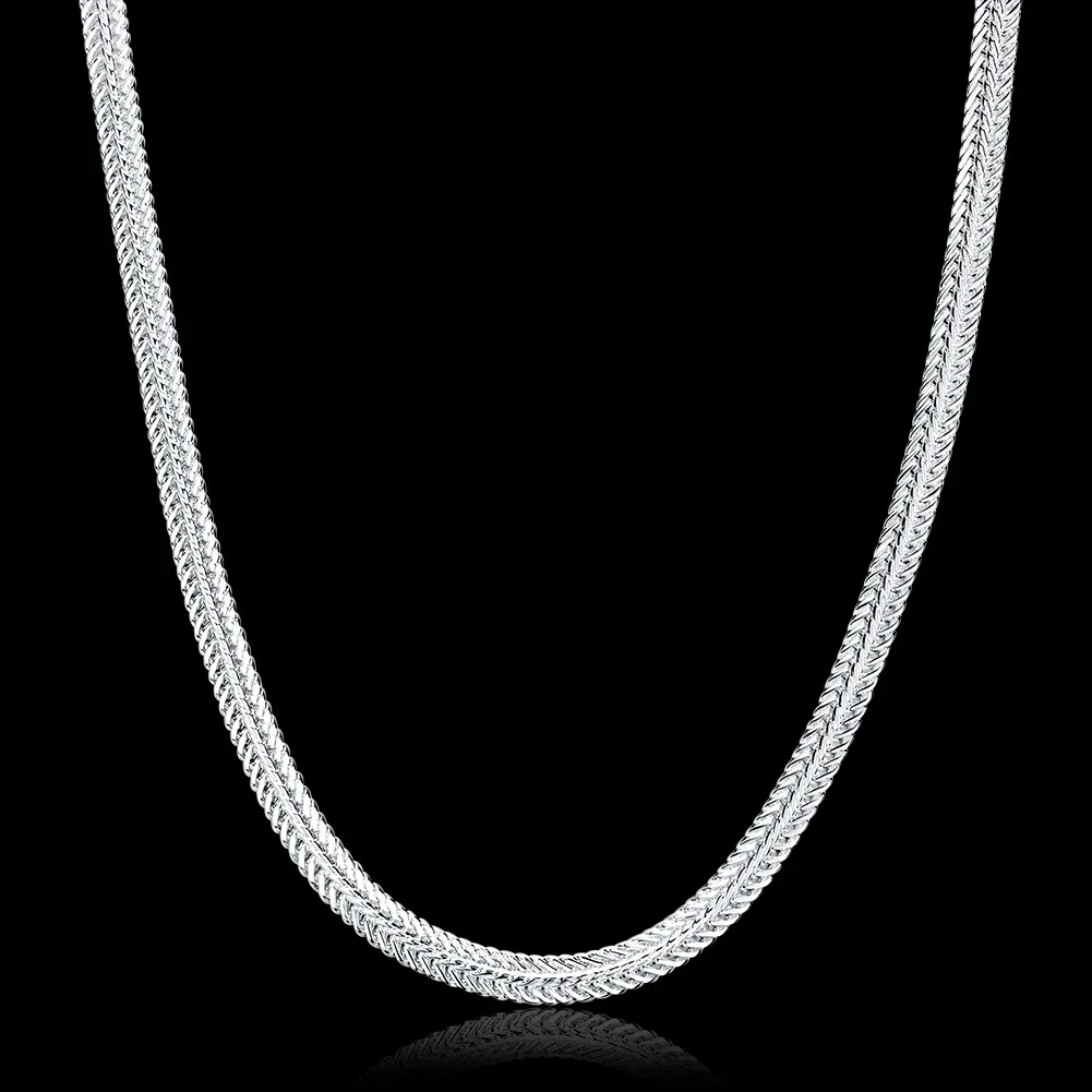 Fine 925 Sterling Silver Snake Style Chain Necklace for Women Men Jewelry Designer Wedding Engagement Gifts 50-60cm
Fine 925 Sterling Silver Snake Style Chain Necklace for Women Men Jewelry Designer Wedding Engagement Gifts 50-60cm