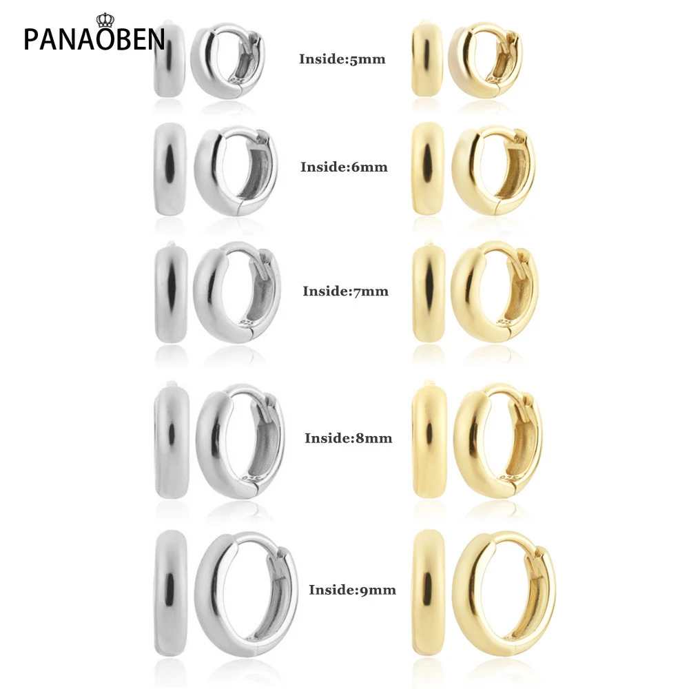 PANAOBEN 925 Sterling Silver Gold Thick Circle Huggies Piercing Clip Pendientes Hoop Earrings for Women Wedding Fine Jewelry
PANAOBEN 925 Sterling Silver Gold Thick Circle Huggies Piercing Clip Pendientes Hoop Earrings for Women Wedding Fine Jewelry