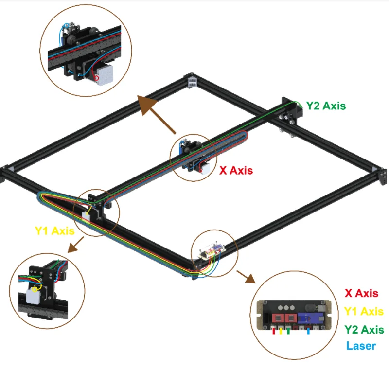 

Plastic Wood CNC Laser Engrave Cutting Machine Factory Working Area 100x100cm 3D DIODE Wood Printer Woodworking Router Pulsed