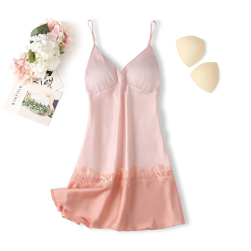 Nightgown Chemise Sleep Dress Women Summer Splicing Nightwear Sexy Lace Suspender Strap Nightdress V-Neck Robe Sleepwear Gown
Nightgown Chemise Sleep Dress Women Summer Splicing Nightwear Sexy Lace Suspender Strap Nightdress V-Neck Robe Sleepwear Gown