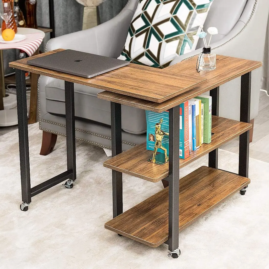 Side Table 360° Rotating Mobile End Table Movable Laptop Table with 2 Tiers Storage Shelves 6 Casters for Home Office
Side Table 360° Rotating Mobile End Table Movable Laptop Table with 2 Tiers Storage Shelves 6 Casters for Home Office