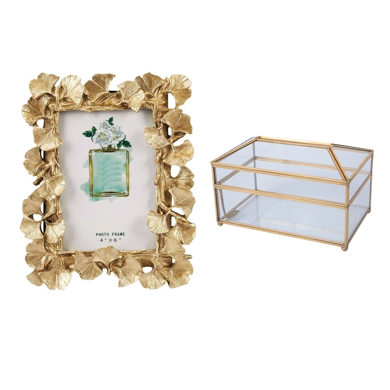 1 Pcs Resin Retro Frame Golden Ginkgo Leaf Photo Frame & 1 Pcs Practical Gold Glass Mirror Tissue Box
1 Pcs Resin Retro Frame Golden Ginkgo Leaf Photo Frame & 1 Pcs Practical Gold Glass Mirror Tissue Box