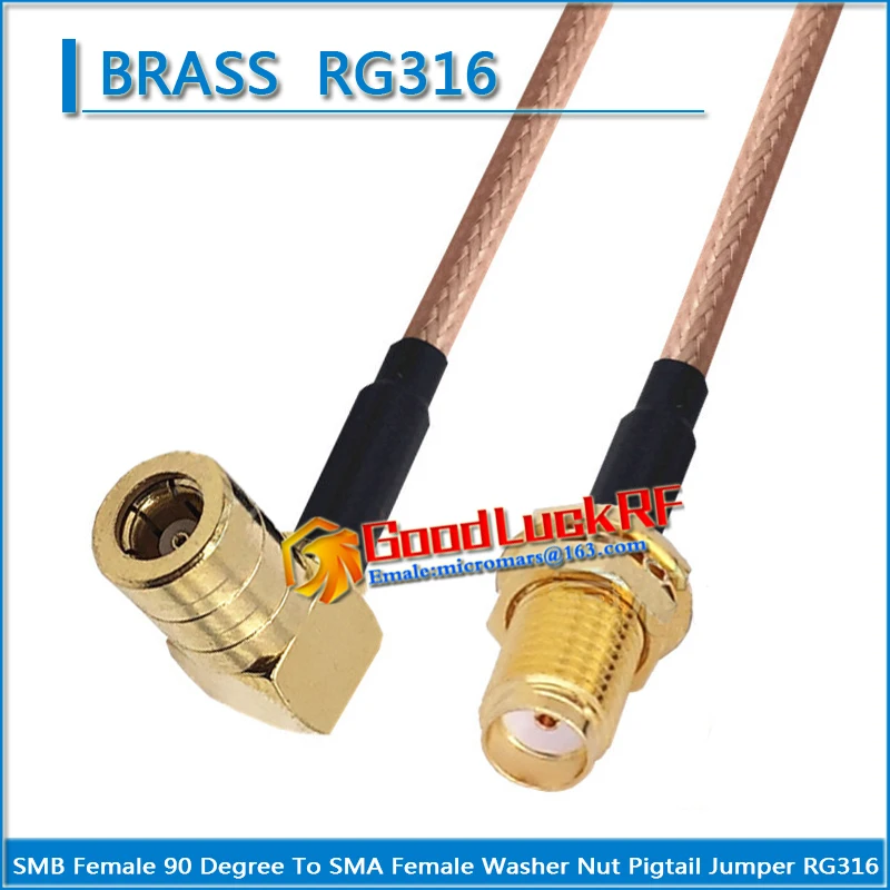 1X Pcs SMB Female 90 Degree Right Angle to SMA Female Washer O-ring Bulkhead Panel Mount Nut Coaxial Pigtail Jumper RG316 Cable
1X Pcs SMB Female 90 Degree Right Angle to SMA Female Washer O-ring Bulkhead Panel Mount Nut Coaxial Pigtail Jumper RG316 Cable