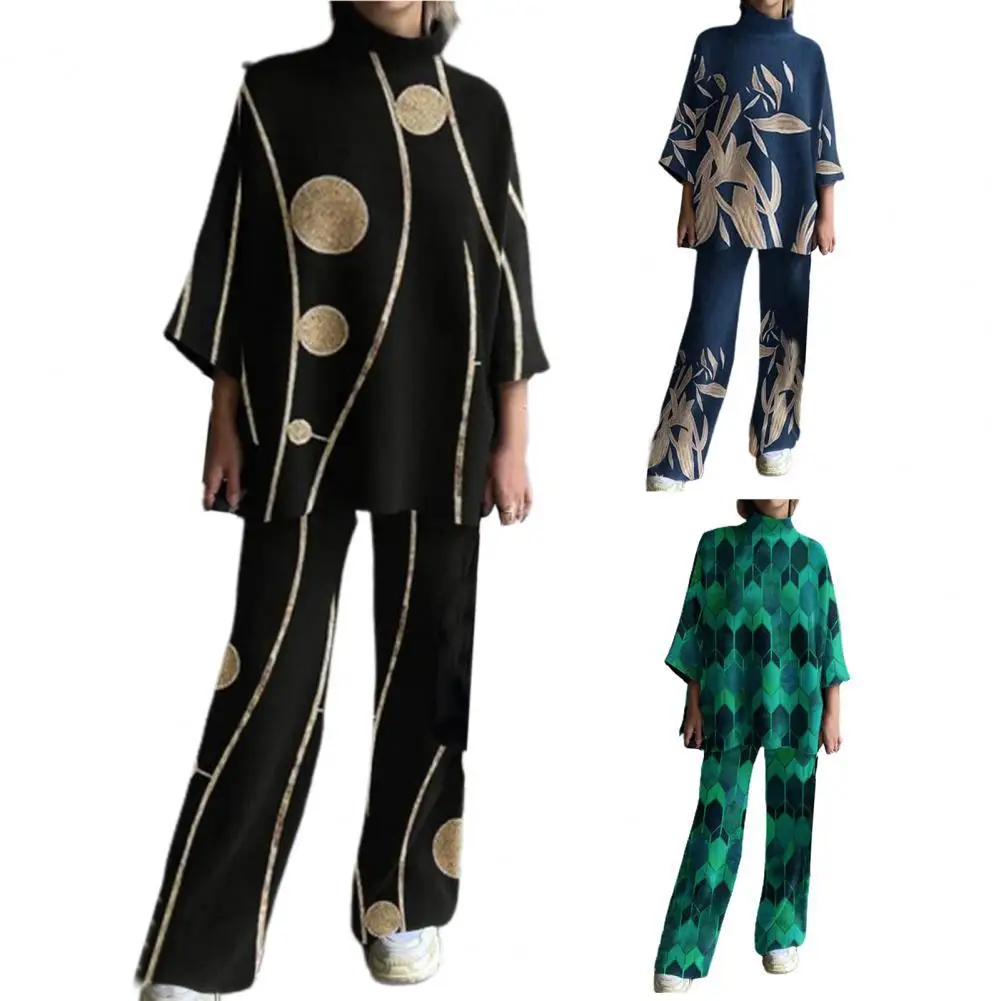 Women's Pants 2 Pcs/Set Print Half-high Collar Loose Oversized Individual Comfortable Spring Top Suit for Daily Wear Winter Suit
Women's Pants 2 Pcs/Set Print Half-high Collar Loose Oversized Individual Comfortable Spring Top Suit for Daily Wear Winter Suit