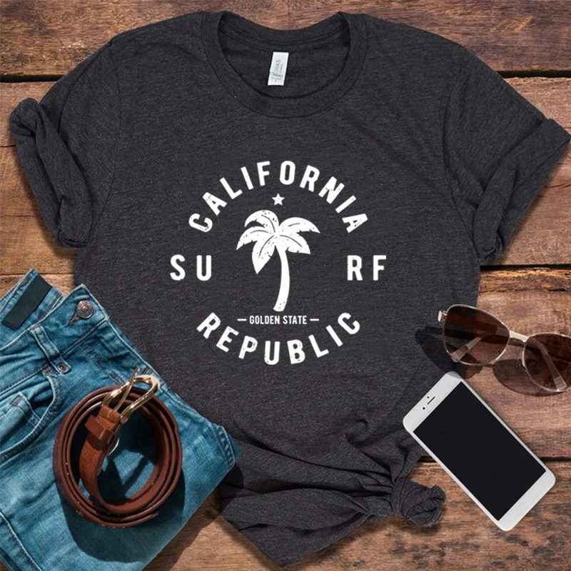 California T-shirts Women Surf Beach Tshirt Casual Tops Hawaii Coconut Trees Graphic T Shirts Vintage L
California T-shirts Women Surf Beach Tshirt Casual Tops Hawaii Coconut Trees Graphic T Shirts Vintage L
