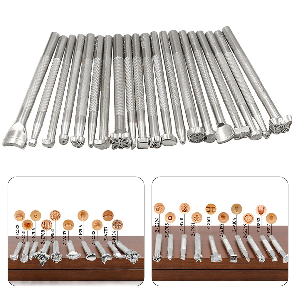 20pcs Leather Stamp Printing Tool Kit Alloy Punch Set Carving Punch Saddle Making Tools For Leather Craft DIY Artwork
20pcs Leather Stamp Printing Tool Kit Alloy Punch Set Carving Punch Saddle Making Tools For Leather Craft DIY Artwork