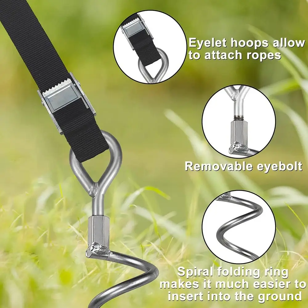 Camping Dog Tie Out Stake Heavy Duty Ground Wind Stake Ground Anchor Trampoline Anchor kit Spiral Anchor Spiral Stakes
Camping Dog Tie Out Stake Heavy Duty Ground Wind Stake Ground Anchor Trampoline Anchor kit Spiral Anchor Spiral Stakes