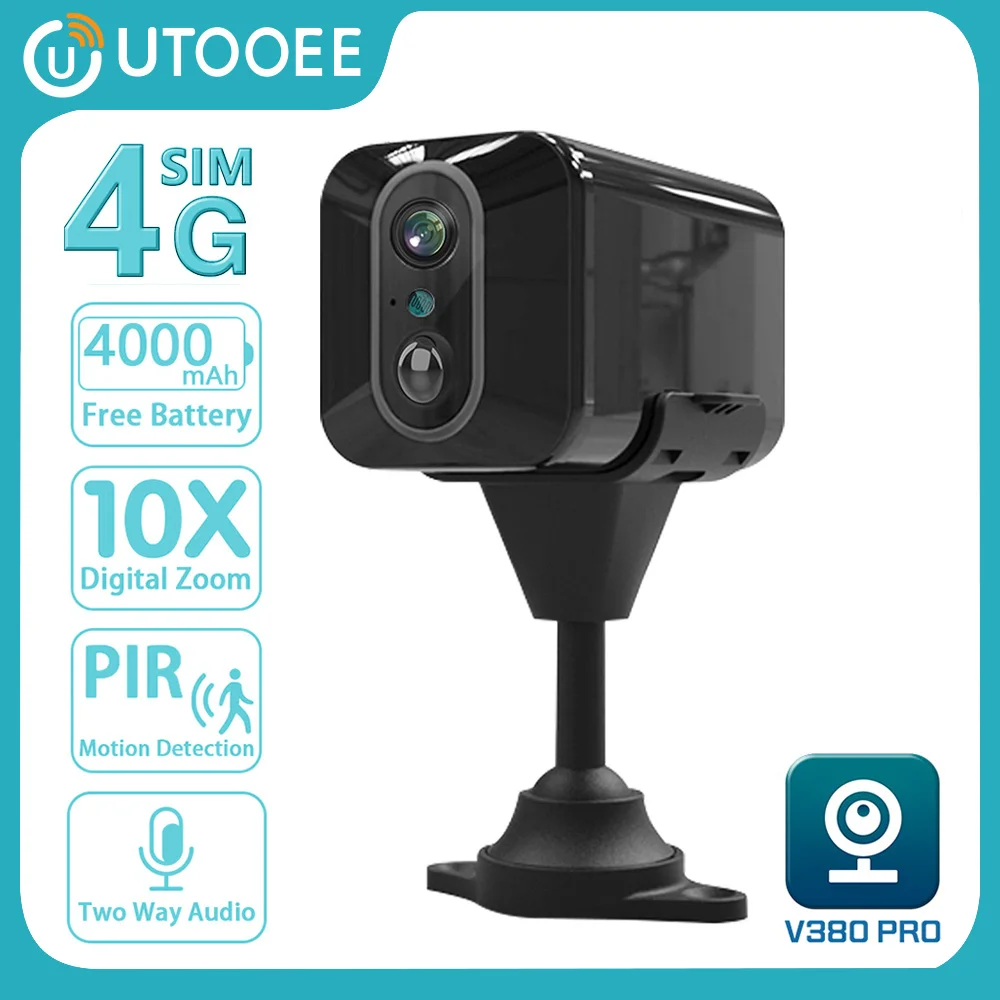 UTOOEE 5MP 4G SIM Card Mini Camera Built-in Battery PIR Motion Detection Indoor Security CCTV Surveillance WIFI Camera V380 PRO
UTOOEE 5MP 4G SIM Card Mini Camera Built-in Battery PIR Motion Detection Indoor Security CCTV Surveillance WIFI Camera V380 PRO
