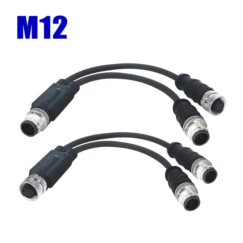 Y-type M12 Cable Connector Waterproof 4pin 5pin 8Pin IP67 Wire Splitter Industrial Grade 250V 22AWG Shielded Connector Cable
Y-type M12 Cable Connector Waterproof 4pin 5pin 8Pin IP67 Wire Splitter Industrial Grade 250V 22AWG Shielded Connector Cable