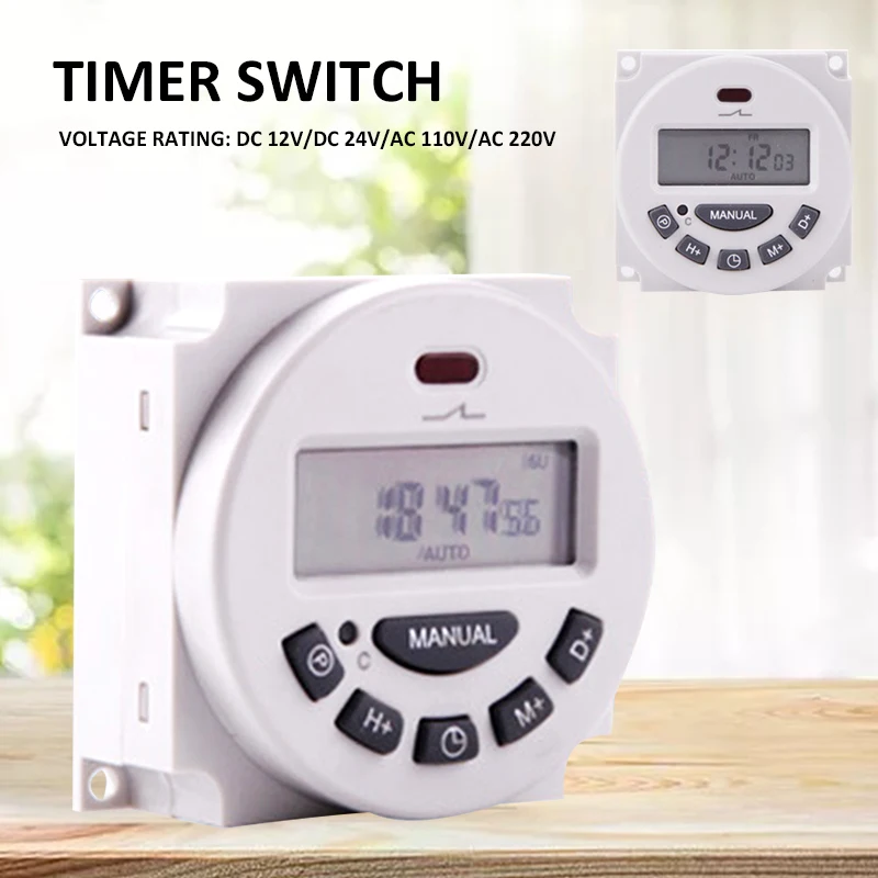 1pc Mini Digital LCD Timer DC 12V 24V AC 110V 220V Programmable Clock Timers Household Time Control Switch
1pc Mini Digital LCD Timer DC 12V 24V AC 110V 220V Programmable Clock Timers Household Time Control Switch