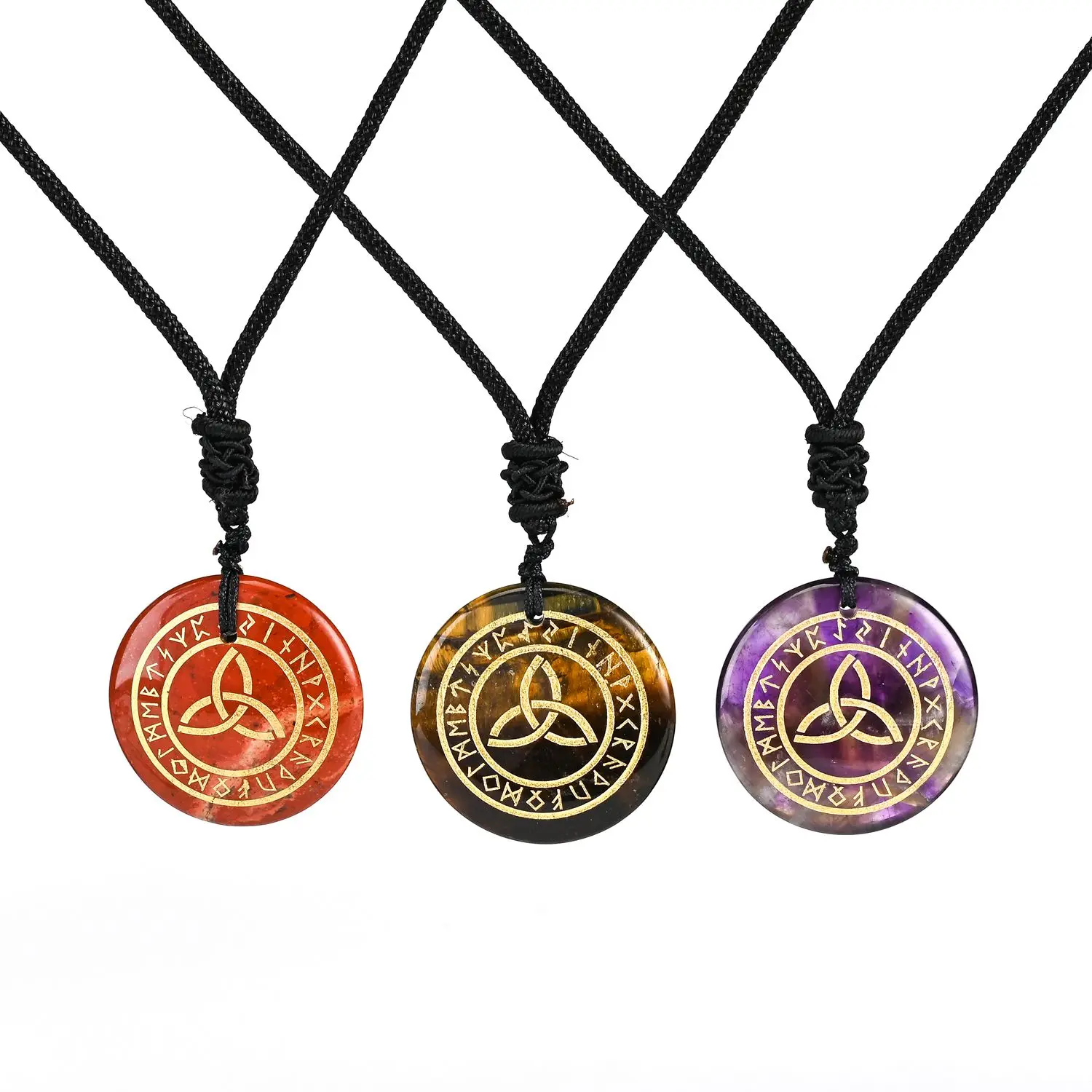Natural Crystal Disc Carved Lun Rune Triqueta Pendant Vintage Pattern Divination Art Collection
Natural Crystal Disc Carved Lun Rune Triqueta Pendant Vintage Pattern Divination Art Collection