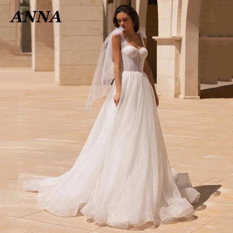 Anna Beauty Wedding Dress 2022 Princess Sweetheart Beadings Glitter Tulle Pleat Vestido De Noiva Civil for Women Custom Made
Anna Beauty Wedding Dress 2022 Princess Sweetheart Beadings Glitter Tulle Pleat Vestido De Noiva Civil for Women Custom Made