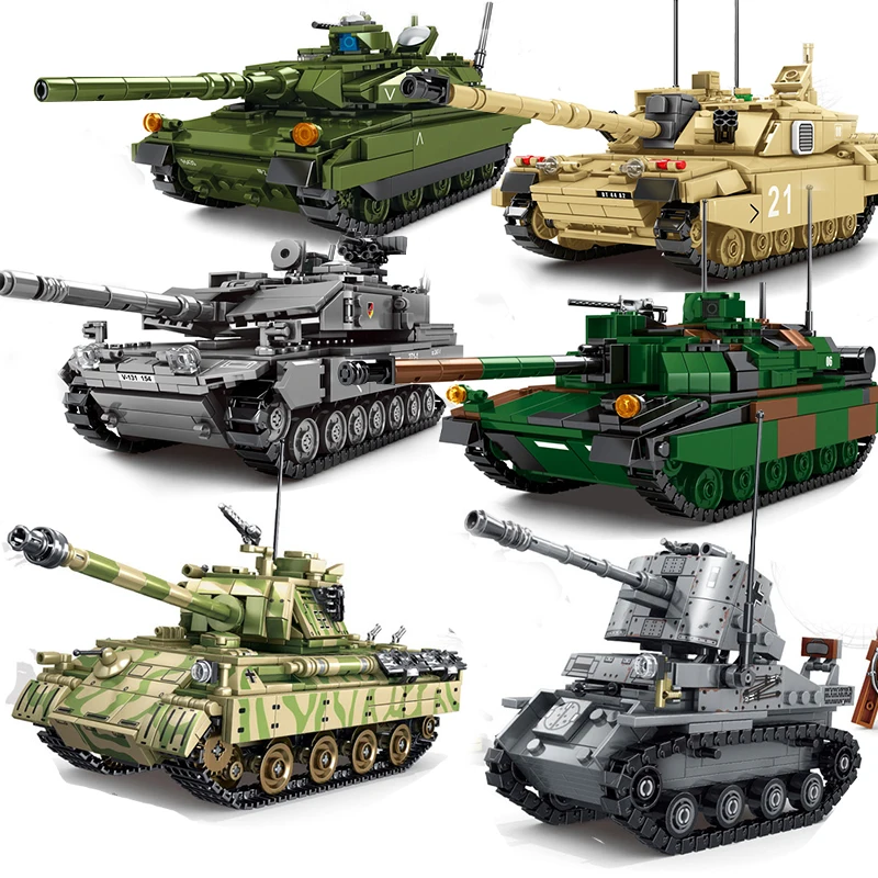 

Военный танк Panzer, строительные блоки, немецкая французская армия, автомобиль Второй мировой войны, II мировая война, леопард 2, модель, обучаю...
