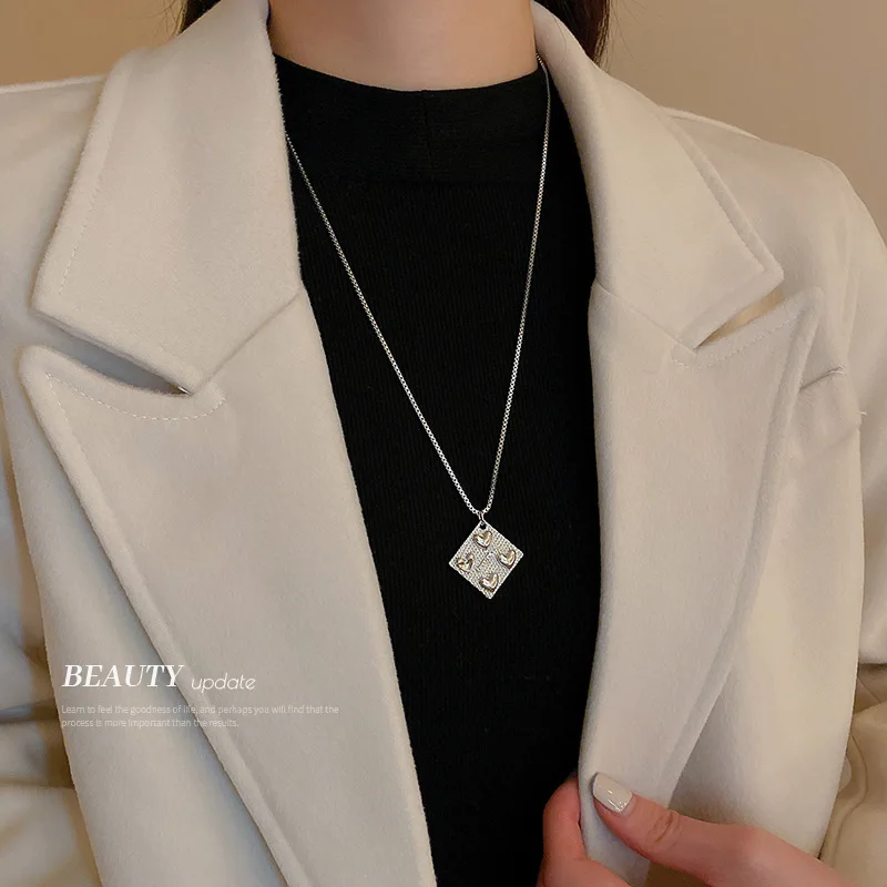 Minar Korea Japan Love Heart Square Coin Pendant Necklace for Women Mujer Silver Color Alloy Box Chains Necklaces Accessories
Minar Korea Japan Love Heart Square Coin Pendant Necklace for Women Mujer Silver Color Alloy Box Chains Necklaces Accessories