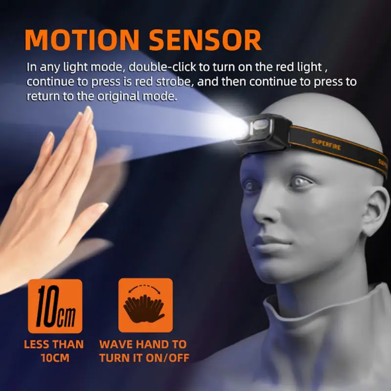 HL23 Outdoor Lithium Battery Night Fishing LED Headlamp Strong Light Ultra-bright Sensing Head Lamp Motion Sensor Headlight
HL23 Outdoor Lithium Battery Night Fishing LED Headlamp Strong Light Ultra-bright Sensing Head Lamp Motion Sensor Headlight