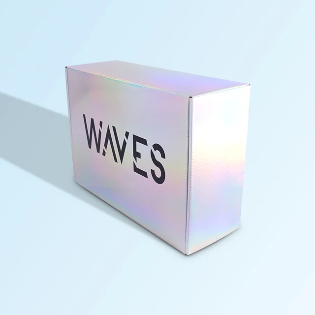 Custom size glossy holographic shiny mailer shipping corrugated t shirt packaging box for women clothing
Custom size glossy holographic shiny mailer shipping corrugated t shirt packaging box for women clothing