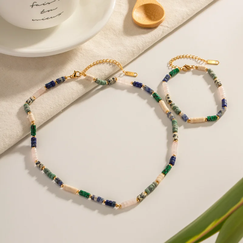 Minar Trendy Colorful Lapis Natural Stone Strand Beaded Necklace Women Wholesale Anti Tarnish Stainless Steel Chokers Necklaces
Minar Trendy Colorful Lapis Natural Stone Strand Beaded Necklace Women Wholesale Anti Tarnish Stainless Steel Chokers Necklaces