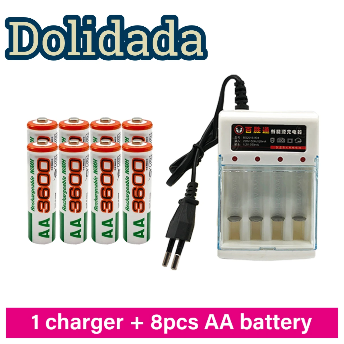 Dolidada 2023 Aa rechargeable battery 3600Mah aa1.2v Ni MH rechargeable battery, applicable of LED lamp toys Mp3
Dolidada 2023 Aa rechargeable battery 3600Mah aa1.2v Ni MH rechargeable battery, applicable of LED lamp toys Mp3
